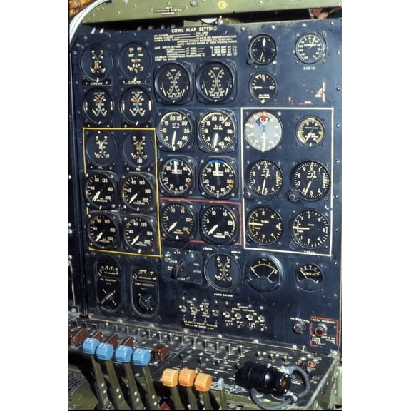 24x36 gallery poster, Flight engineer's station of Bockscar B-29 Superfortress bomber
