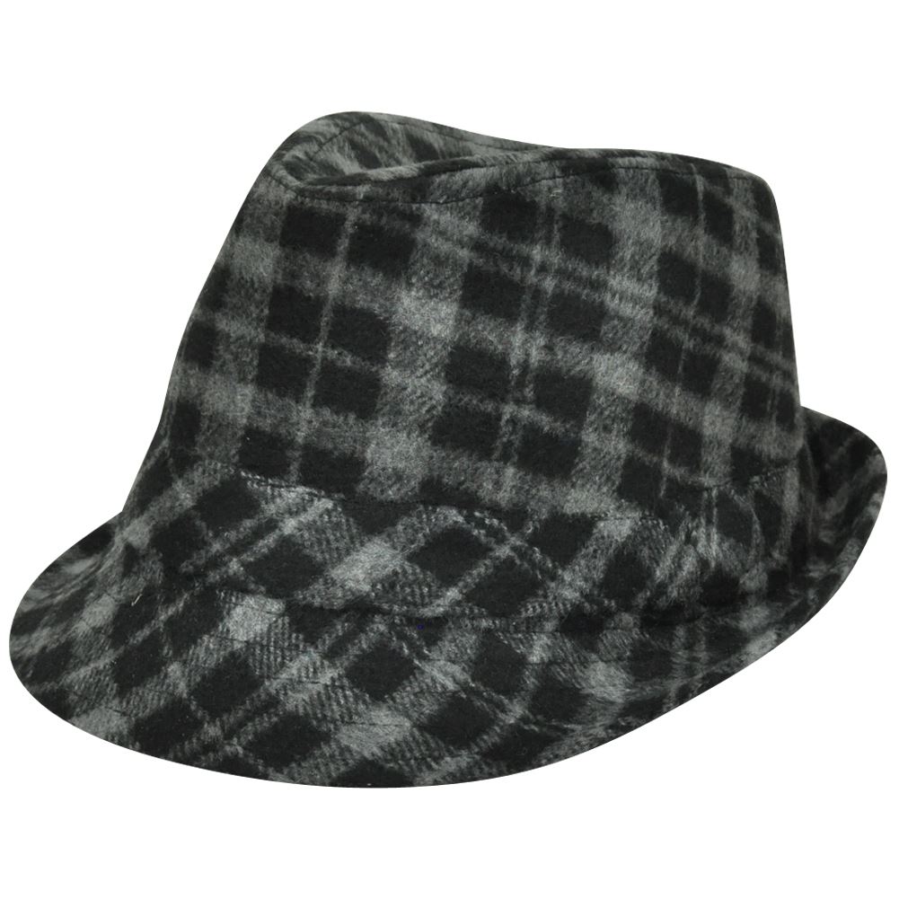 mens plaid fedora hats