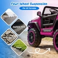 thumbnail image 6 of 24V 2 Seater Ride On Toys for Kids, Ride On Car with Remote Control, Ride On Truck, 4-Wheel Suspension, Soft Start, Bluetooth, Led Lights, Electric Car for Kids Ages 3-8, Gift for Boys Girls - Pink, 6 of 9
