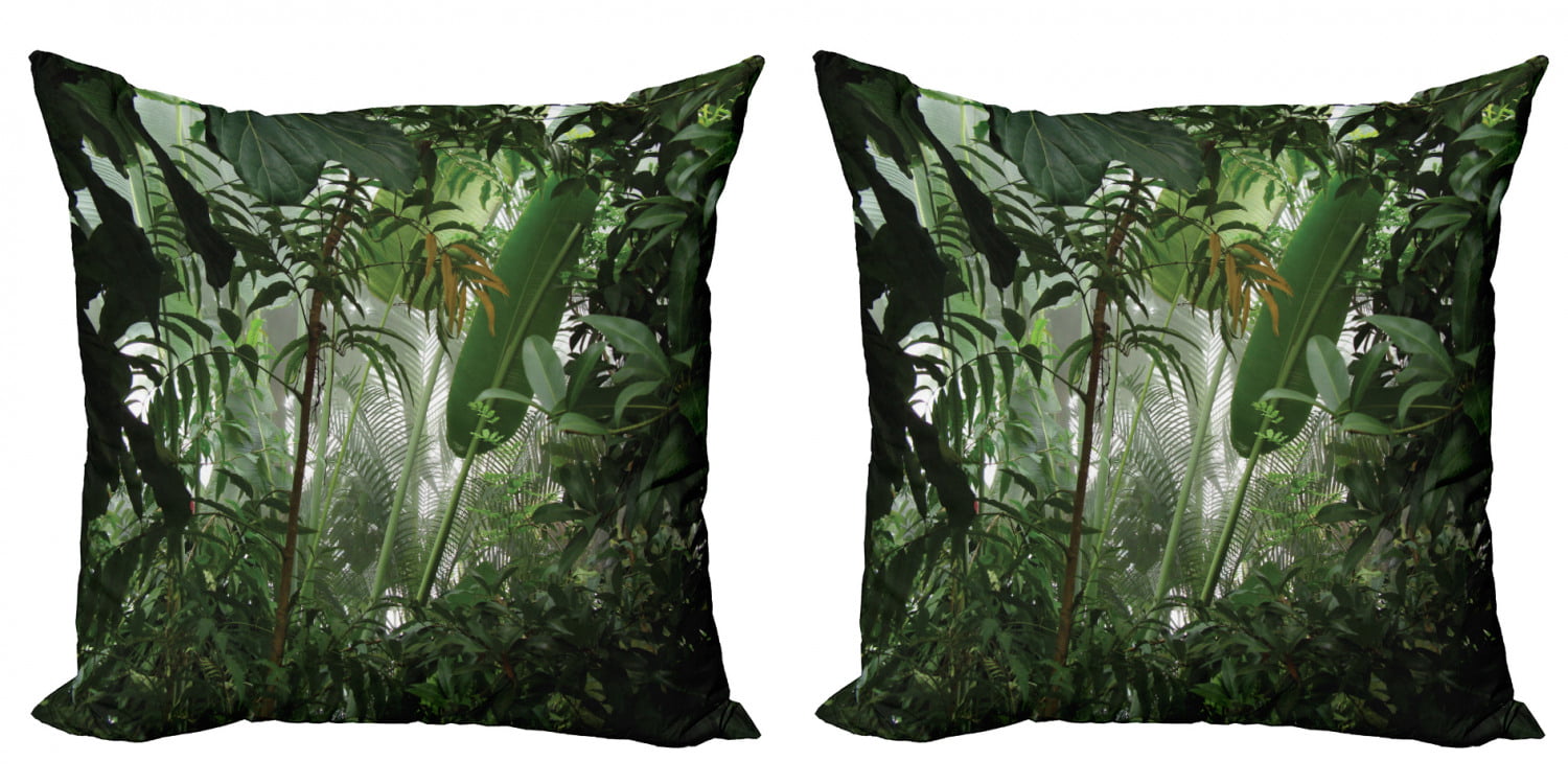 Red/Pink/Gold/Green Rainforest decorative throw pillow cover/cushion cover 18x18 