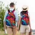 thumbnail image 4 of Yiaed Colorful Abstract Swirls Print Laptop Backpack Travel Canvas Backpack Vintage Aesthetic Backpack for School Knapsack Plain Backpack Backpack for School-, 4 of 5