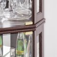 thumbnail image 5 of 70" H Lighted Curio Cabinet, Corner Display Case with Adjustable Glass Shelves, Wooden Display Cabinet with Mirrored Back Pane for Living Room, Cherry, 5 of 9