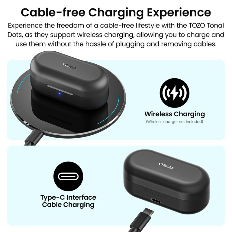 TOZO T12 Wireless Earbuds, Bluetooth ENC Noise Cancelling Mic