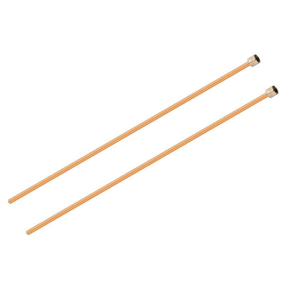 Uxcell 2 Pack Air Compressor Exhaust Tube, 3/8" Thread Dia 16" Length Hex Nut Aluminum Tube Air Tube Compressor Hardware Accessories Replacement Parts(Flat&Flared Mouth)