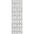 thumbnail image 1 of Unique Loom Matrix Trellis Lattice Area Rug 2' x 6' Runner Ivory/Gray, 1 of 1