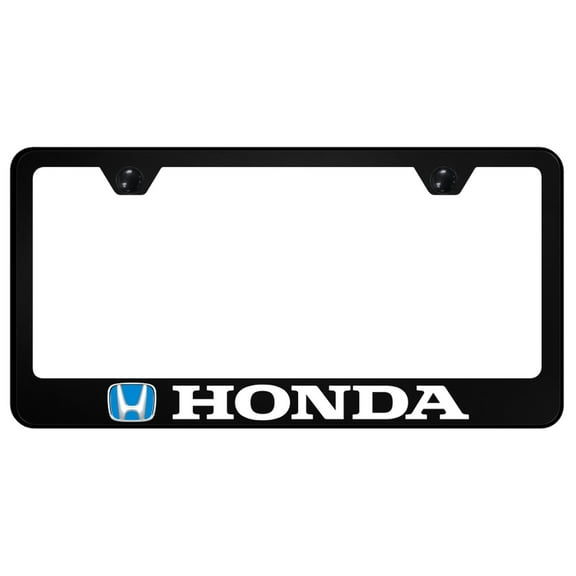 Honda UV Print Polycarbonate License Plate Frame (Blue on Black)