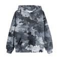 thumbnail image 3 of Girls Boys Camo Hoodie Toddler Oversized Hooded Sweatshirt Camouflage Casual Pullover Tops with Pockets Gray 120, 3 of 4