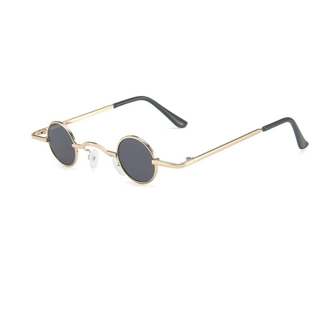 Sonducket Mini gafas de sol, protector de ojos, gafas Retro, regalo dulce de moda, diseño elegante, suministros atractivos para niños, equipo Lentes Dorado/Gris