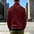 thumbnail image 6 of hoksml Men's Quarter Zip Pullover Sweatshirt Solid Stand Collar Kangaroo Pocket for Fall Winter Daily Casual Outdoor Comfort, 6 of 7