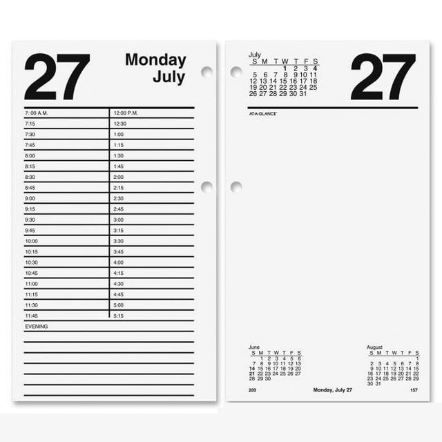 At A Glance Large Desk Calendar Refill - White