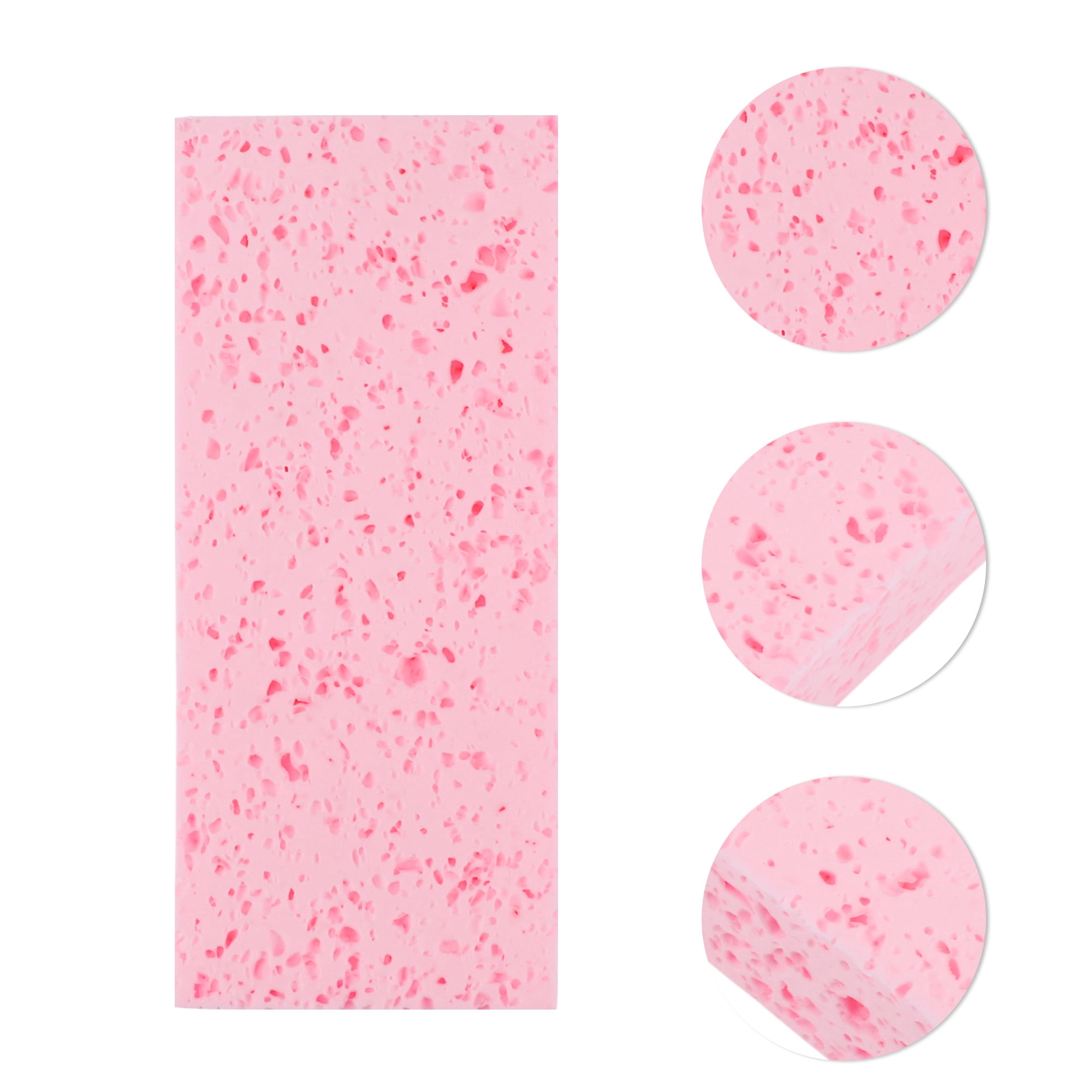 Unique Bargains Honeycombs Rectangular Bath Sponge Body Scrubber 1 Pc Pink