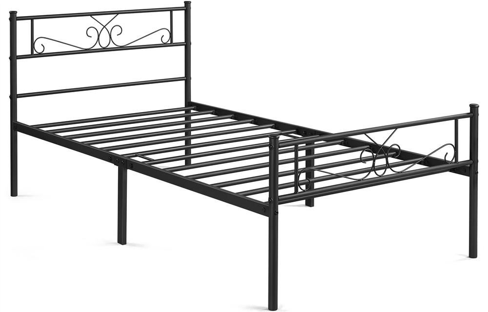Smilemart Black Metal Platform Twin Bed, Homy Casa Metal Bed Frame Full Size Platform White