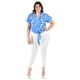 thumbnail image 1 of Blusa fresca con moño Roman fashion /Tallas Extras, 1819 (Azul) azul 38, 1 of 5