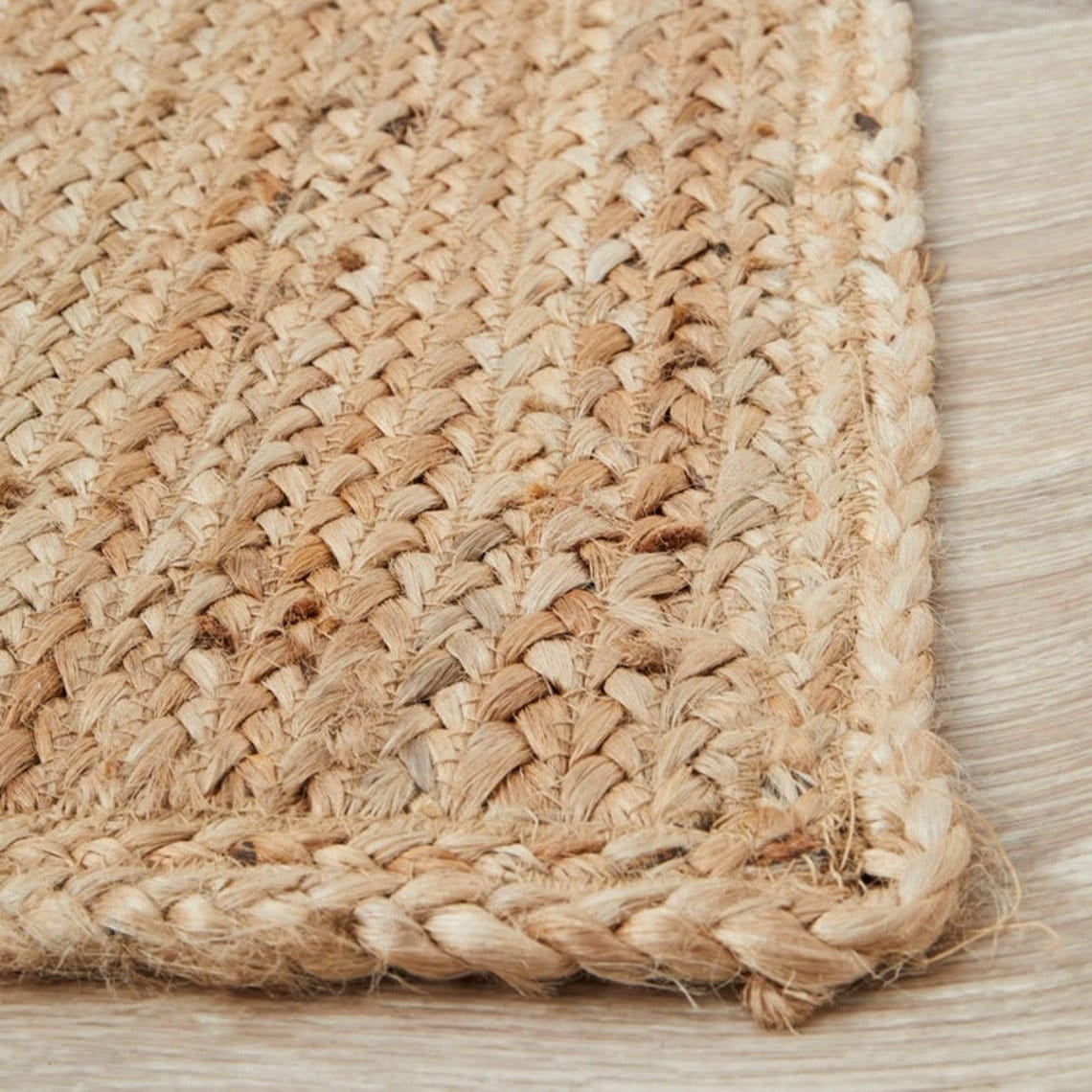 Gahilot International Well Woven Ellie Natural Color Hand-Braided Geometric Jute Area Rug Rectangle