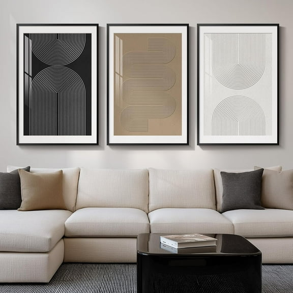 Neutral Singg Wall Art for Living Room, 3 Piece Modern Canvas Prints Paintings Artwork for Walls-Tan Beige Brown Minimalist Pictures for Living Room Hallway Bedroom Wall Decor