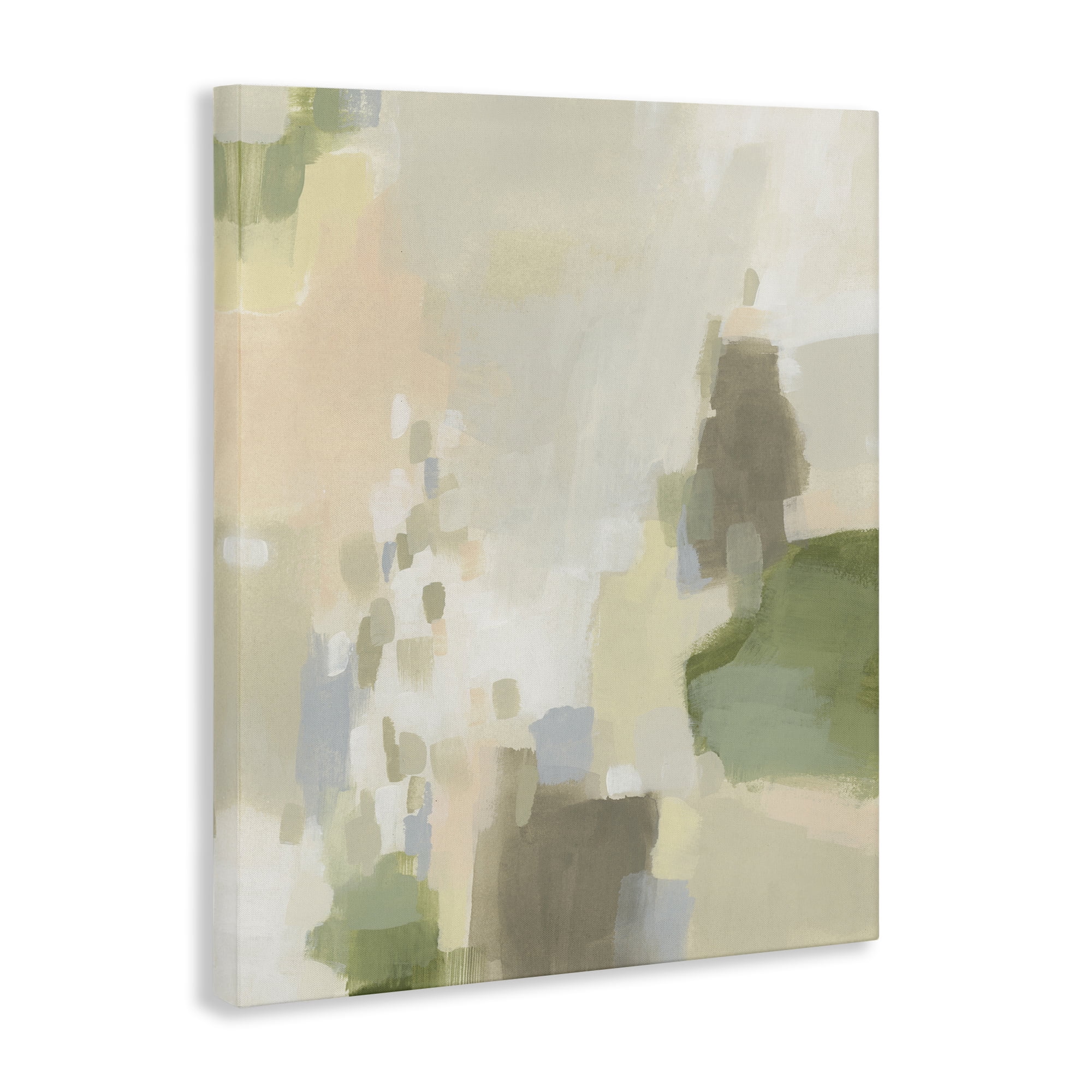 Stupell Industries Muted Beige & Green Abstract Painting Wrapped Canvas Art Print Wall Art, 30 x 40