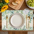 thumbnail image 4 of Green Placemats Set of 6, Eucalyptus Leaves Placemats for Dining Table, Place Mats for Kitchen Tabletop, Waterproof Wipeable Dining Table Mats Set, 4 of 9