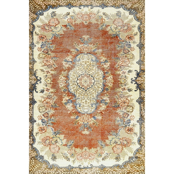 Red Oriental Area Rugs for Living Room Washable Rugs Boho Moroccan Area Rug Soft Neutral Geometric Bohemian Carpet Distressed Indoor Rug for Bedroom Dining Room Office Foldable Nonslip Rug