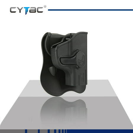 CYTAC RUGER / SCCY Paddle Holster with Trigger Release 360 degree Adjustable Cant, Polymer Holster Injection Molded for RUGER LC9 / LC380 / SCCY CPX-2 | OWB Carry, RH | 7 attachment (Best Paddle Holster For Concealed Carry)