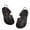 Black, variant on Gyujnb Woven Jelly Sandals for Girls, Adjustable Buckle Strap, Flat, Closed Toe Summer Casual Shoes (Toddler, Little Girls, Big Girls),4.5-5 Years