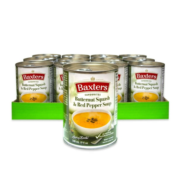 Caisse de soupe Baxters Favourites à la courge musquée et aux poivrons rouges Paq. caisse 12 x 540 ml