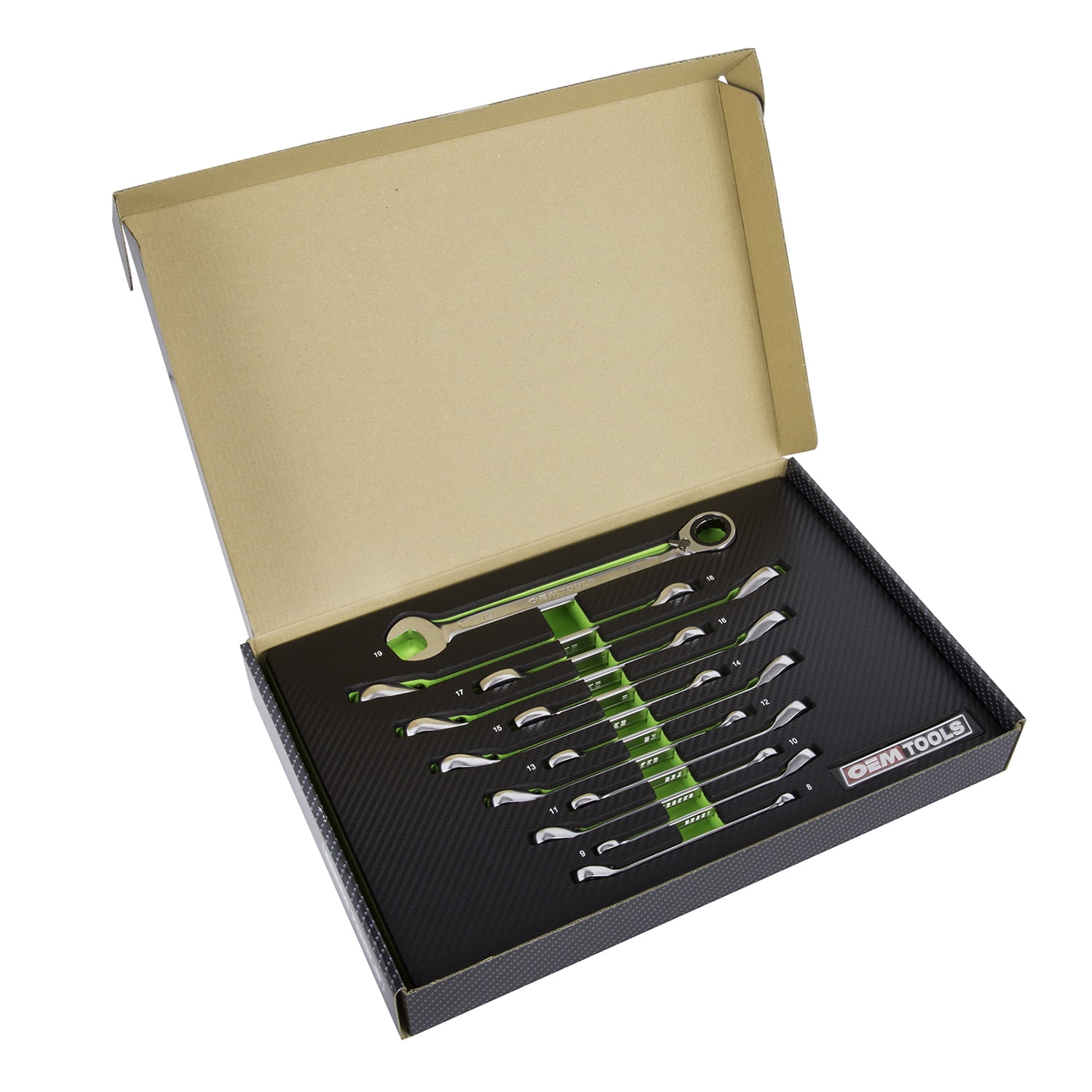 OEMTools 12 Piece RingStop Reversible Ratcheting Wrench Set (Metric)