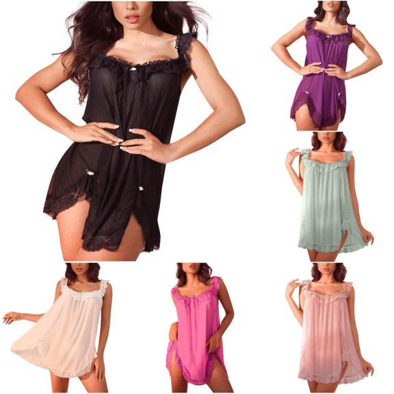 Women's Sleeveless Nightgown Lace Mesh Chemise Summer Sleepwear Nightie For Women Comfortable Dress Womens plus Size Nightgowns 4x