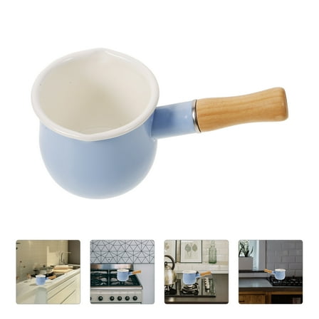 PTOOTP Grey Enamel Round Pan 1Pc Baby Food Cooking Pot Non-Stick Kitchen Cookware