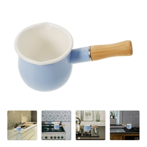 STRANDCHIC Grey Enamel Boiling Pot for Single Users, Cooking Pot, Easy to Clean, 1 Piece