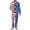 American Flag Paw, variant on Merry Christmas Gingerbread Man Santa Claus Mens Polyester Pajama Set with Pockets, Long Sleeve Button Down Pajama Set for Men, Men's Sleepwear, Notch Collar Casual Loungewear, M