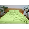 thumbnail image 2 of Mezzati Brushed Microfiber Bed Sheet Set - Ultra Soft and Lightweight for Ultimate Sleep Comfort, Wrinkle Free and Color Fade Resistant, 4pc Tomatillo Green Cal King, 2 of 5