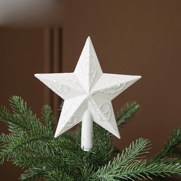 Estrella de Navidad, star tree top, decoración de árbol de Navidad, metal, 5 puntas, brillante, resistente, para exterior, para hogar, para terraza, fácil de instalar, árbol de Navidad,