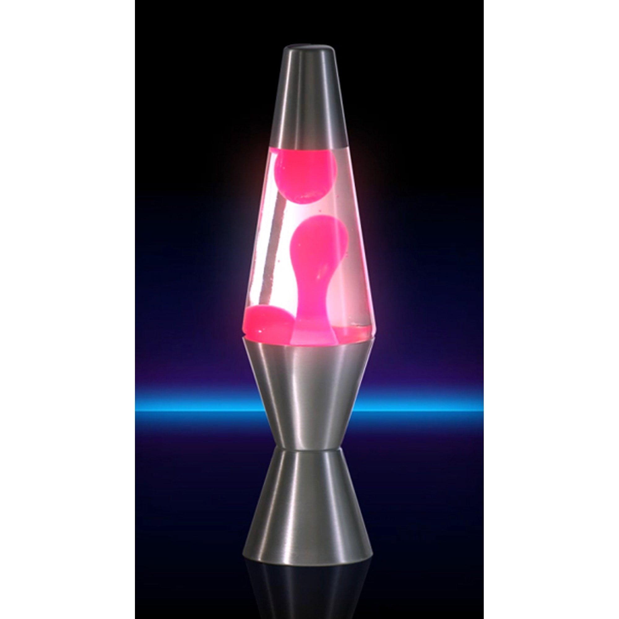 Lava the Original 11.5-Inch Silver Base Lamp with Pink Wax in