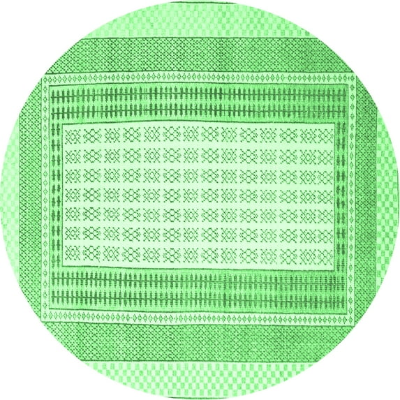 Ahgly Company Indoor Round Southwestern Emerald Green Country Area Rugs, 5' Round