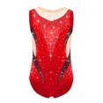 thumbnail image 2 of iiniim Kids Girls Gymnastics Leotard Sparkly Rhinestone Sleeveless Unitard Jumpsuit Ballet Dance Bodysuit Red 12, 2 of 7