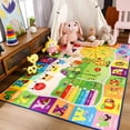 thumbnail image 4 of Junovo Playmat Area Rugs ABC Education Rug Non Slip Carpet for Children Bedroom, Toddler Classroom and Baby Playroom Mat,7’x10',Yellow, 4 of 8