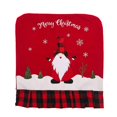 thumbnail image 2 of AMERTEER Clearance Christmas Decorations Plaid Cloth Chair Back Cover Linen Machine Embroidered Faceless Old Man Chair Cover Three Colors, 2 of 4