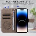 thumbnail image 5 of for iPhone 14 Plus Case Wallet for Women, Flip Folio Cover with Butterfly Pattern PU Leather Stand Card Holder Slots Wrist Strap Protective Phone Case for iPhone 14 Plus, Gray, 5 of 8