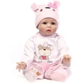 thumbnail image 1 of Muñeca Bebé Realista Reborn Minidiva Vinilo Suave Cuerpo Completo 22pulg con Accesorios Niña Rosa Minidiva SG_B07B3SY384_US, 1 of 2