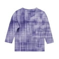 thumbnail image 5 of Frwgonr Girls' Basic 3/4 Sleeve Layering Tee Purple Kids Crewneck Tops Fashion Tees Size 3T-12, 5 of 5