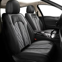 LAONNVIR Car Seat Covers Full Set Fit for Ford Ranger 2019-2024 Waterproof Breathable Leather Seat Protector with Airbag Compatible Automotive 5 Seat Cushions Cover (5 Seats,Black&Dark Grey)