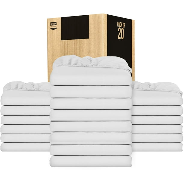 Sábanas ajustables Utopia Bedding Queen, paquete de 20 unidades, microfibra suave