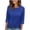 Blue-TOPS, variant on Inverlee 3/4 Sleeve Round Neck Button Accent T-Shirt for Women Casual Loose Fit Blouse Summer Loose Comfy Daily Wear Tops Blue L