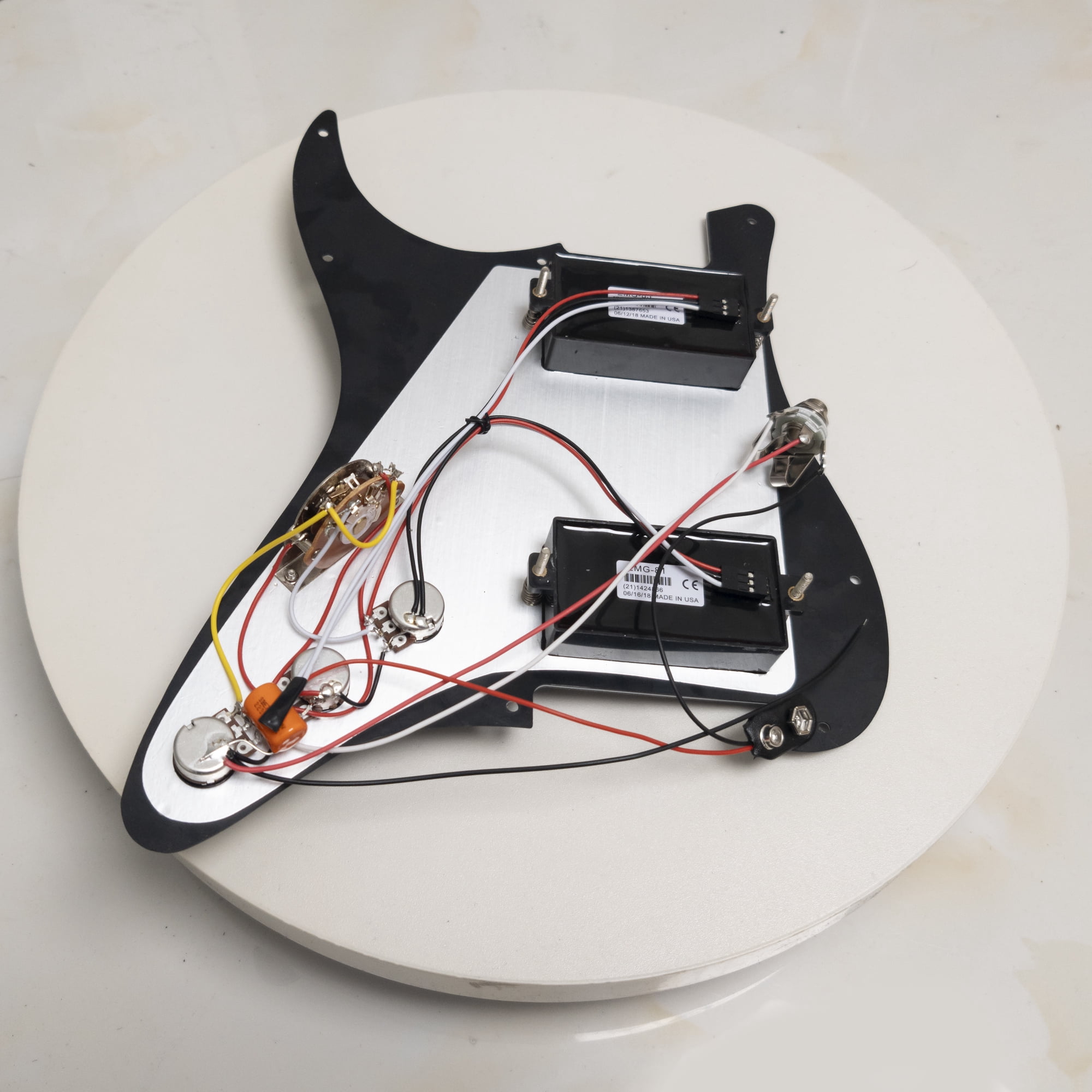 HH Guitar Prewired Loaded Pickguard, with Active Ceramic & Alnico V Humbucker Pickups, Solderless Wiring, for Fender Strat Guitar
