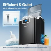 SPECSTAR Nugget Ice Maker Machine, Countertop Ice Maker with Hand Scoop 10 Ice Bags and Self Cleaning Function 44lbs/Day, Black