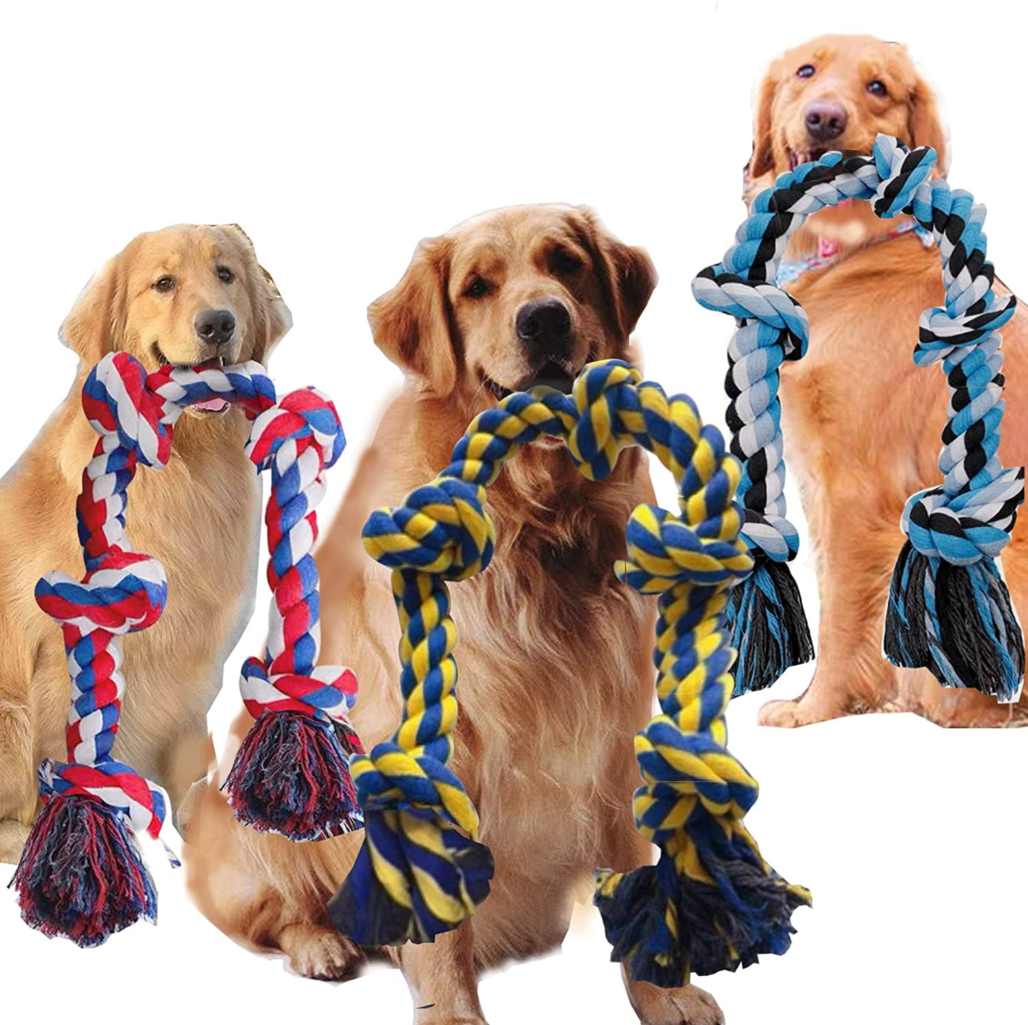 Large Dog Chew Rope Toy for Aggressive Chewer Heavy Duty 3 feet tug of
