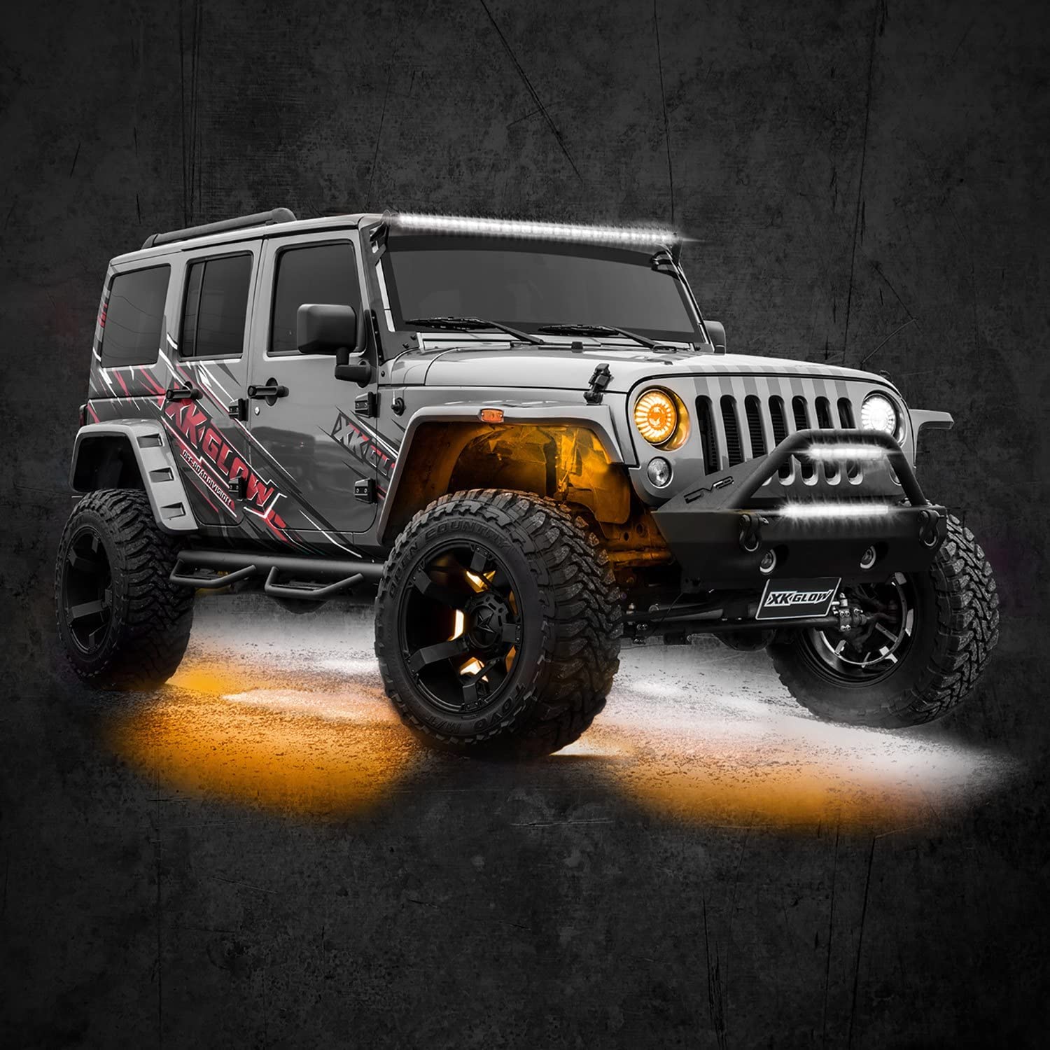 XK Glow XK-ROCK-STA-DM 4Pc 6W Led Rock Light Standard Kit With Dual-Mode Dash