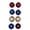 Navy/Dark Red/Gold, variant on 8-Count Multicolor Ball Shatterproof Christmas Ornaments, 4.5", by Holiday Time
