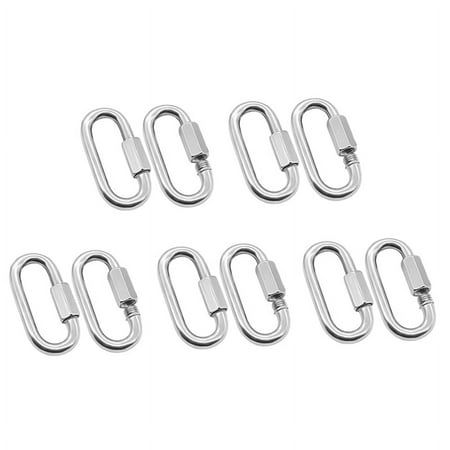 

10-Pack 3.5 Inch Stainless-Steel Chain Quick Links Chain Connector for Hammocks Camping Swing Outdoor Traveling