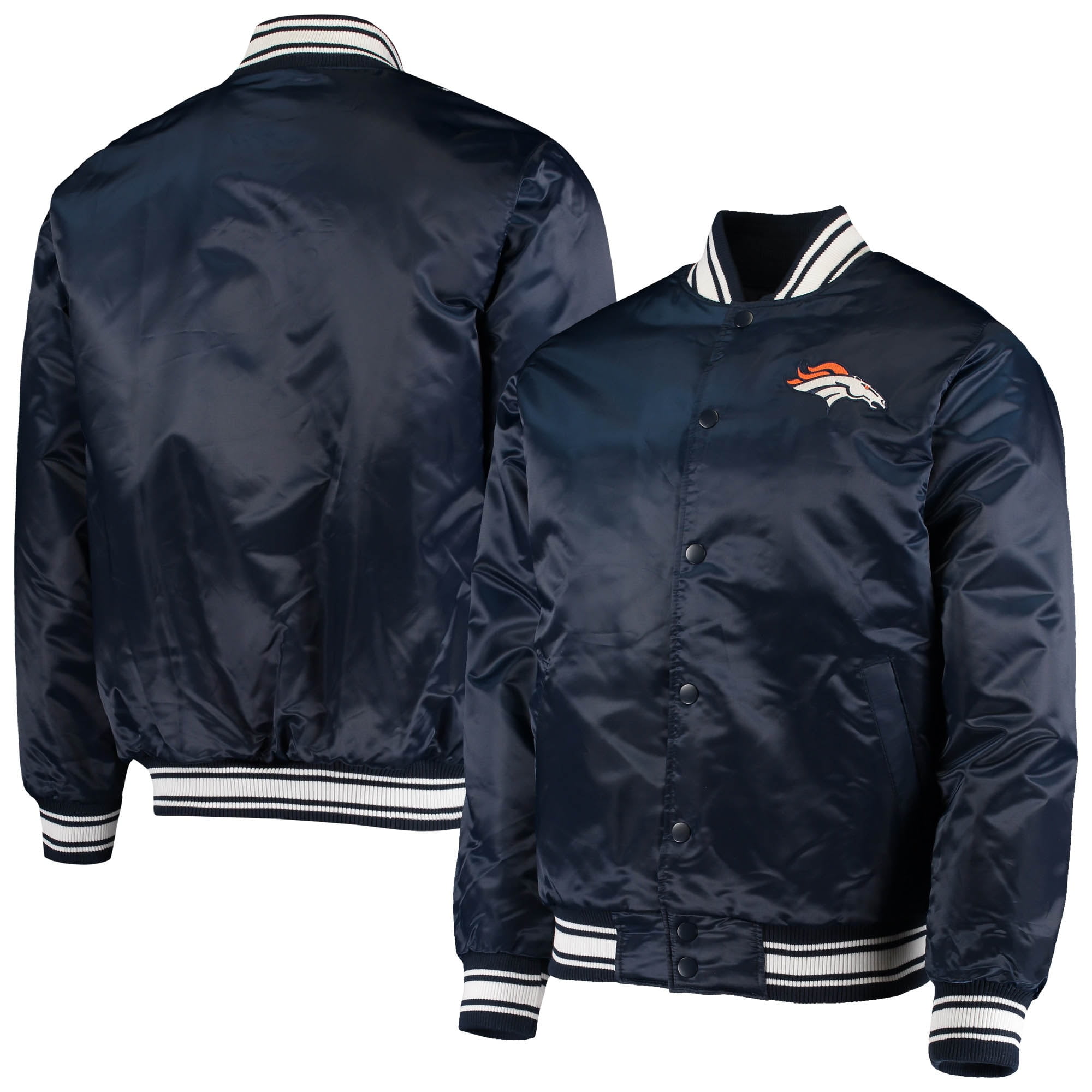 Denver Broncos Starter Locker Room Satin Varsity Full-Snap Jacket ...